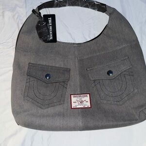 True Religion Large Grey Women’s Shoulder Bag